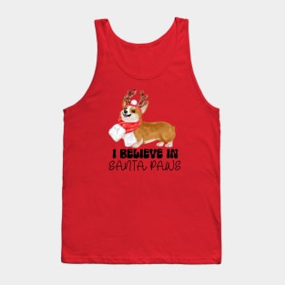 Santa Paws Corgi Shirt Dog Santa Tank Top